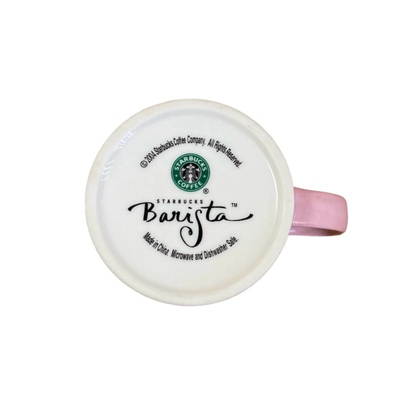 Starbucks Barista Coffee Tea Mug Green Pink Mosaic Tile 2004 Vintage 16oz - Picture 6 of 7